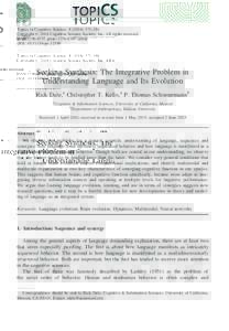 Topics in Cognitive Science–381 Copyright © 2016 Cognitive Science Society, Inc. All rights reserved. ISSN:printonline DOI: topsSeeking Synthesis: The Integrative Pr