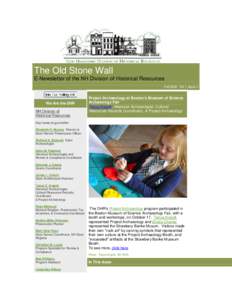 The Old Stone Wall E-Newsletter of the NH Division of Historical Resources Fall[removed]Vol 1, Issue 4 We Are the DHR NH Division of