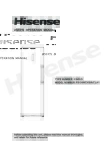 H340US RS-34WC4SIA/CLA1 1  Hisense Refrigerator