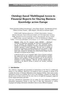 Chapter N: Ontology-based Multilingual Access to Financial Reports for Sharing Business Knowledge across Europe Ontology-based Multilingual Access to Financial Reports for Sharing Business Knowledge across Europe