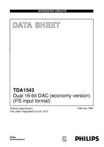 INTEGRATED CIRCUITS  DATA SHEET TDA1543 Dual 16-bit DAC (economy version)