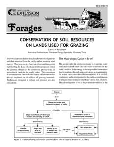 SCSForages CONSERVATION OF SOIL RESOURCES ON LANDS USED FOR GRAZING Larry A. Redmon