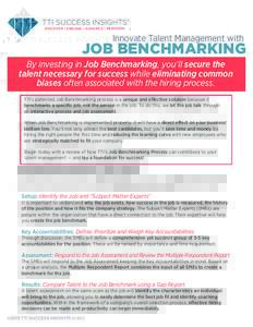DISCOVER • ENGAGE • ADVANCE • PERFORM  Innovate Talent Management with Job benchmarking