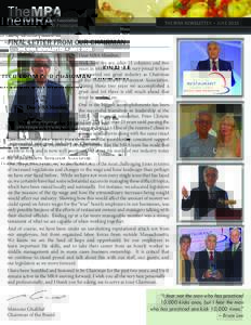 THE MRA NEWSLETTER • JUNEFINAL LETTER FROM OUR CHAIRMAN Dear MRA Member, Well, here we are, after 23 columns and two years in which I have been very proud to have