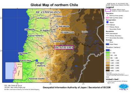 Global Map of northern Chile  GLIDE Number: FLCHL (GLIDE: Global Unique Disaster Identifier)  Legend