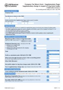 Company Tax Return form – Supplementary Pages Supplementary charge in respect of ring fence trades CT600 I[removed]Version 2 for accounting periods ending on or after 1 July[removed]Company information