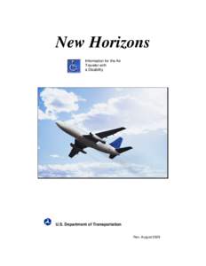 New Horizons Information for the Air Traveler with a Disability  U.S. Department of Transportation