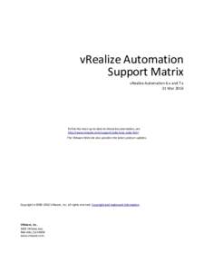 vCloud Automation Center 6.0 Support Matrix