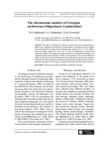 © Comparative Cytogenetics, Vol. 2, No. 1, PISSNPrint), ISSN 1993-078X (Online) The chromosome numbers of Georgian earthworms (Oligochaeta: Lumbricidae)