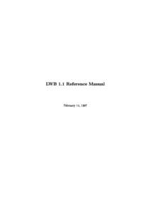 LWB 1.1 Reference Manual  February 14, 1997 Contents 1 Introduction