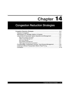 Chapter  14 Congestion Reduction Strategies Congestion Reduction Strategies............................................................................. 14-2
