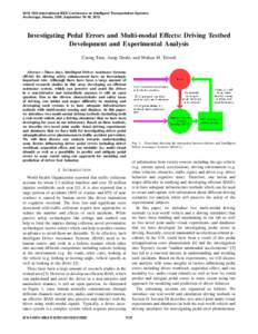 Investigating Pedal Errors and Multi-modal Effects: Driving Testbed Development and Experimental Analysis