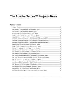 The Apache Xerces™ Project - News