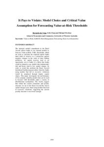 It Pays to Violate: Model Choice and Critical Value Assumption for Forecasting Value-at-Risk Thresholds