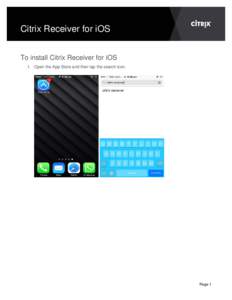 Citrix Receiver Installation Guide for iOS