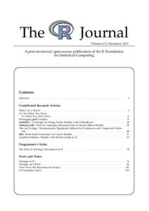 The  Journal Volume 4/2, December[removed]A peer-reviewed, open-access publication of the R Foundation