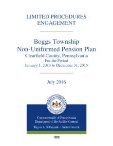 LIMITED PROCEDURES ENGAGEMENT ____________ Boggs Township Non-Uniformed Pension Plan