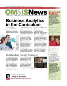 Northern Illinois University College of Business Operations Management & Information Systems Fall 2016 OM&ISNews cob.niu.edu/omis