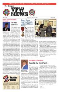 September October 2011 Official publication of the Department of Oregon Veterans of- Foreign WarsVFW NEWS 1