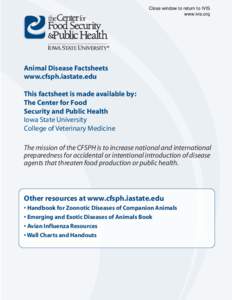 Ovine Epididymitis: Brucella ovis - CFSPH Technical Disease Fact Sheets