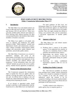 Information Sheet #5: POST-EMPLOYMENT RESTRICTIONS