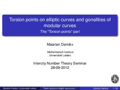 Torsion points on elliptic curves and gonalities of modular curves The 
