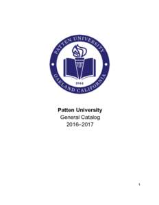 Patten University General Catalog 2016–2017 1