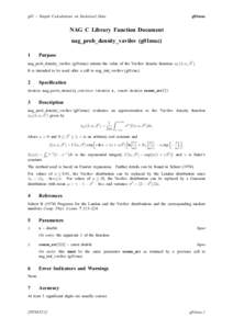 g01 – Simple Calculations on Statistical Data  g01muc NAG C Library Function Document nag_prob_density_vavilov (g01muc)