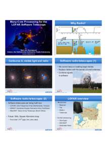 Many-Core Processing for the LOFAR Software Telescope Why Radio?  Rob van Nieuwpoort