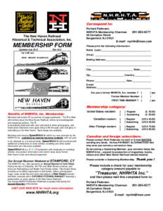 MEMBERSHIP FORM Updated July 2013 Rev[removed]Benefits of NHRHTA, Inc. Membership: