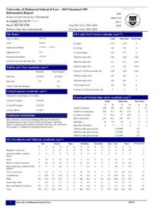 University of Richmond School of LawStandard 509 Information Report  ABA