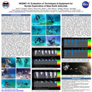 NEEMO 16: Evaluation of Techniques & Equipment for Human Exploration of Near-Earth Asteroids 1 Chappell ,  1