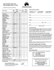 2014 Tree & Shrub Order Form  Order Deadline: April 11, 2014 Please save a copy for your reference Plant Species