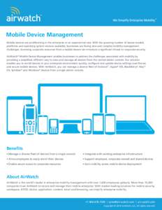 AirWatch - Mobile Device Management