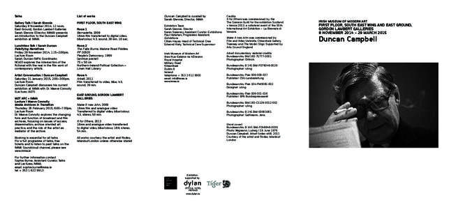 Film / French people / John DeLorean / Chris Marker / Irish Museum of Modern Art