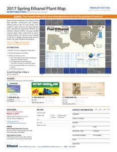 2017 Spring Ethanol Plant Map  PREMIUM POSITIONS See blue squares on map below  ADVERTISING FORM Fax this form to