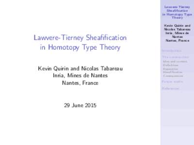Lawvere-Tierney Sheafification in Homotopy Type Theory  Lawvere-Tierney Sheafification