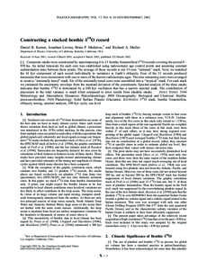 PALEOCEANOGRAPHY, VOL. 17, NO. 0, [removed]2001PA000667, 2002  Constructing a stacked benthic D18O record Daniel B. Karner, Jonathan Levine, Brian P. Medeiros,1 and Richard A. Muller Department of Physics, University of C