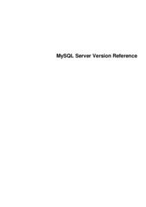 MySQL Server Version Reference