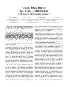 Attend, Infer, Repeat: Fast Scene Understanding with Deep Generative Models S. M. Ali Eslami  David Szepesvari