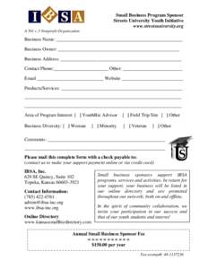 Microsoft Word - Small Business Sponsor Form.doc