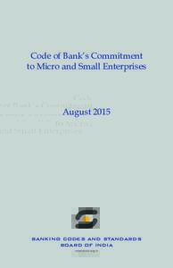 Code of Bank’s Commitment to Micro and Small Enterprises AugustBANKING CODES AND STANDARDS