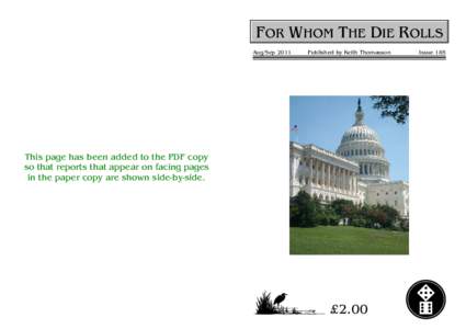 For Whom The Die Rolls #185 - August/September 2011