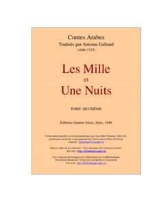 Les Mille et Une Nuits. Contes arabes