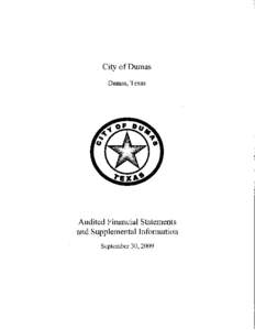 CITY OF DUMAS, TEXAS TABLE OF CONTENTS (Continued) SEPTEMBER 30, 2009 COMPLIANCE Report on Internal Control Over Financial Reporting and on Compliance