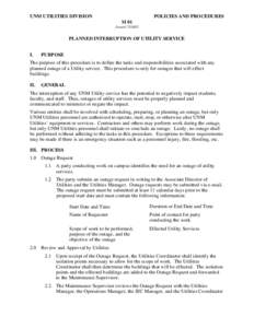 UNM UTILITIES DIVISION  POLICIES AND PROCEDURES M 01 Issued