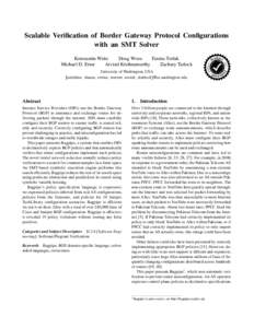 Scalable Verification of Border Gateway Protocol Configurations with an SMT Solver um e