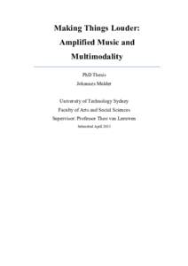 Making Things Louder : Amplified Music and Multimodality