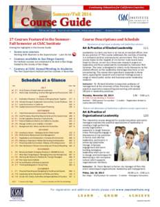 Continuing Education for California Counties  Summer/Fall 2014 Course Guide