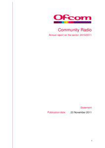RE: Community Radio annual report